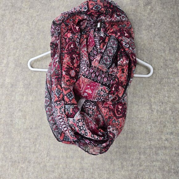 Charlotte Russe Infinity Scarf Pink & Red Paisley Boho Pattern Lightweight - Picture 3 of 5
